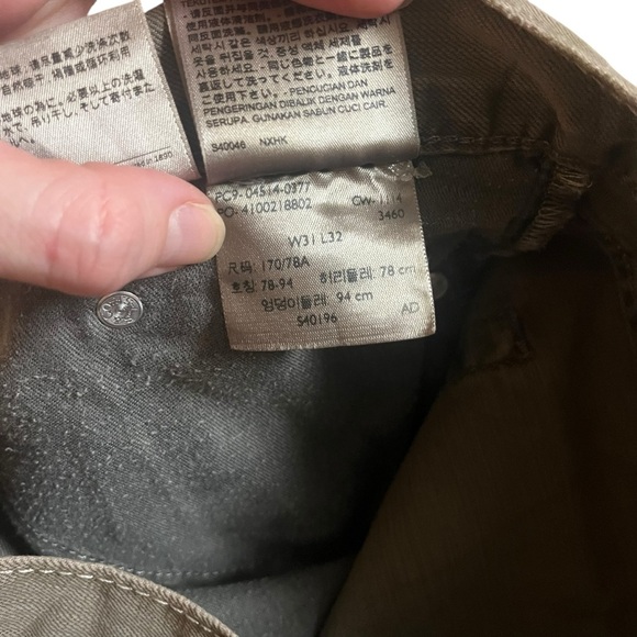 Levi’s 514 Straight Fit Pants Dusty Olive Green | Size 31x32 men’s casual denim - Picture 4 of 9